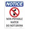 Signmission OSHA Sign, 10" H, Rigid Plastic, Non-Potable Water Sign With Symbol, Portrait, V-15106 OS-NS-P-710-V-15106 - alternate 1